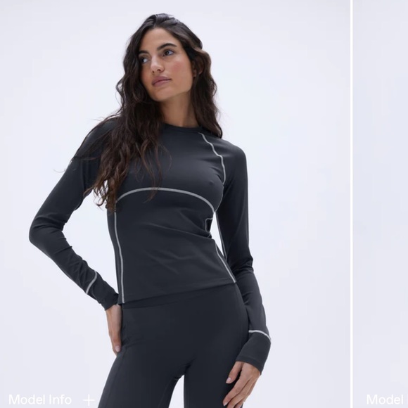 Adanola Tops - NWT Adanola Ultimate Seam Detail Long Sleeve Top - Graphite Grey/Stone